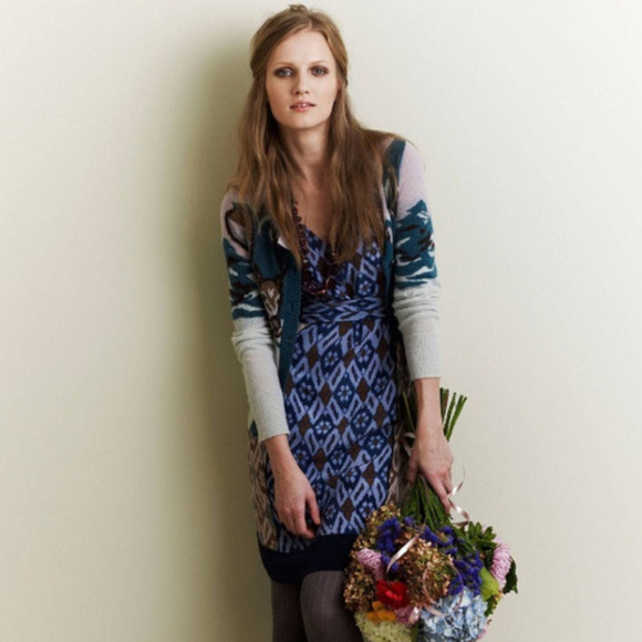 Anthropologie silk Coquille belted shift dress - Picture 8 of 8